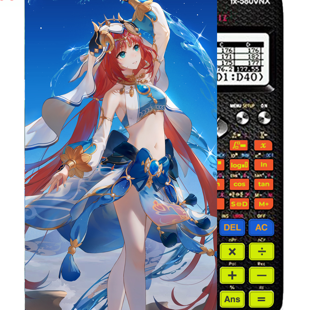 Decal - hình dán Máy tính CASIO fx570, fx580, ...nhân vật Nilou- Gemshin Impact