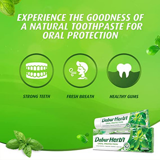 Kem Đánh Răng thảo dược Dabur Herbal - Húng Quế 155g