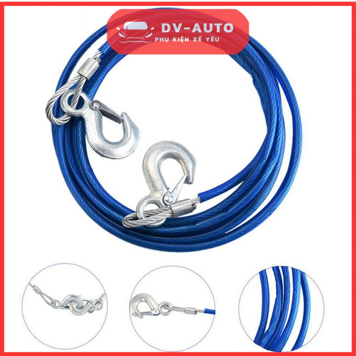 Dây cáp cứu hộ lõi thép dài 5m, chịu lực lên đến 7 tấn DV AUTO