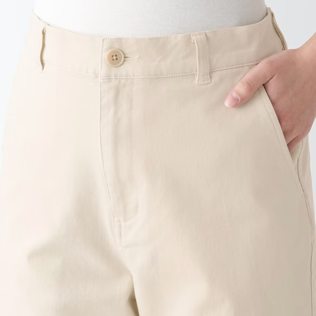 MUJI QUẦN CHINO DÁNG RỘNG CO GIÃN 4 CHIỀU NỮ