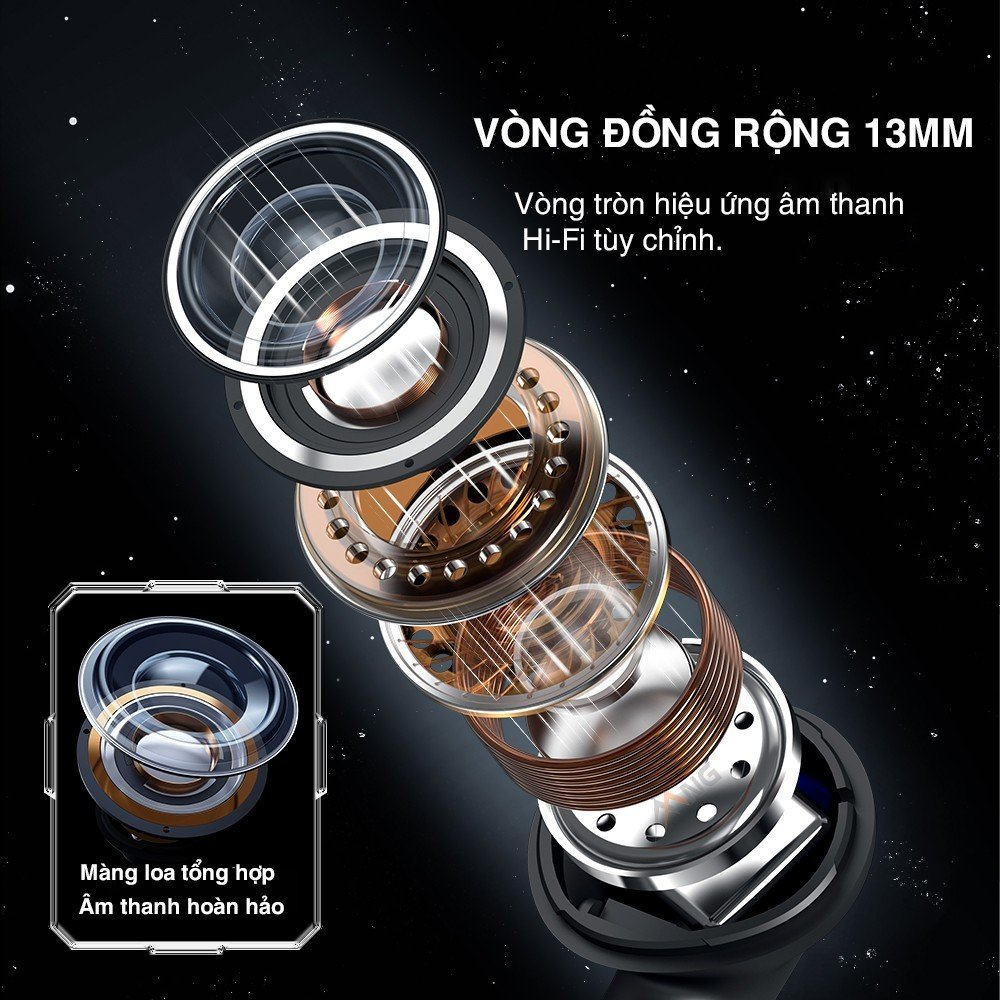 Tai nghe Bluetooth không dây nhét tai TWS Rockspace Steampunk R3 nghe nhạc lên tới 24h, hàng chính hãng bảo hành 1 năm