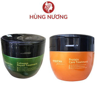 Ủ tóc Collagen Sophia phục hồi tóc hư tổn siêu mềm mượt chuẩn salon,Kem ủ tóc Collagen Sophia, Dầu hấp Sophia 500ml