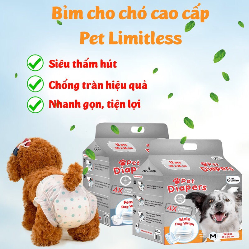 Tã bỉm vệ sinh DIAPERS cho chó cao cấp siêu thấm hút đủ loại đủ size
