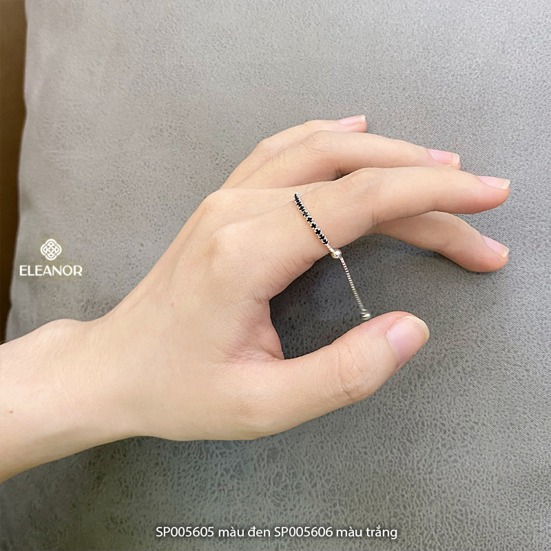 Nhẫn nữ bạc 925 Eleanor Accessories đính đá thiết kế dây rút phụ kiện trang sức 5605