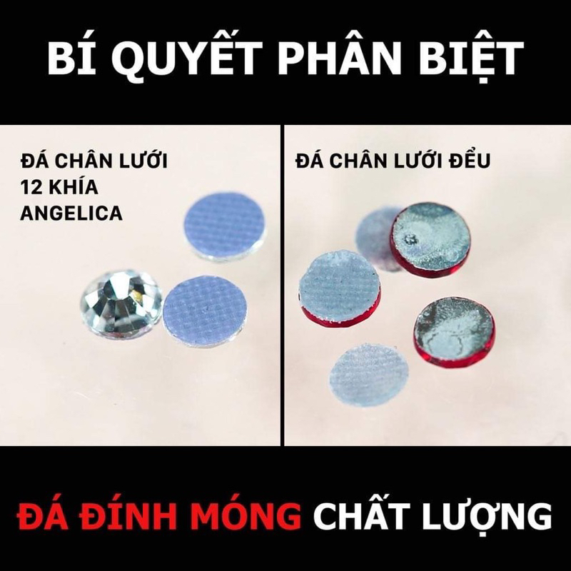 Đá chân lưới YHB 16 khía màu trắng cao cấp , hàng chính hãng , đá sáng đẹp , ăn keo chắc cực bền trang trí móng