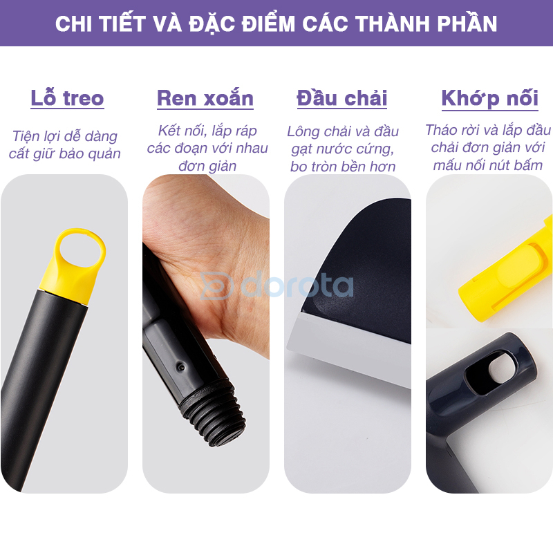 Chổi quét nhà silicon DOROTA quét sàn và gạt nước đa năng 2 trong 1 FSZ33