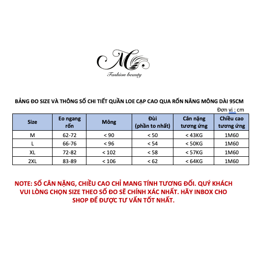 Quần loe co giãn CẠP CAO QUA RỐN NÂNG MÔNG dài 95CM siêu tôn dáng