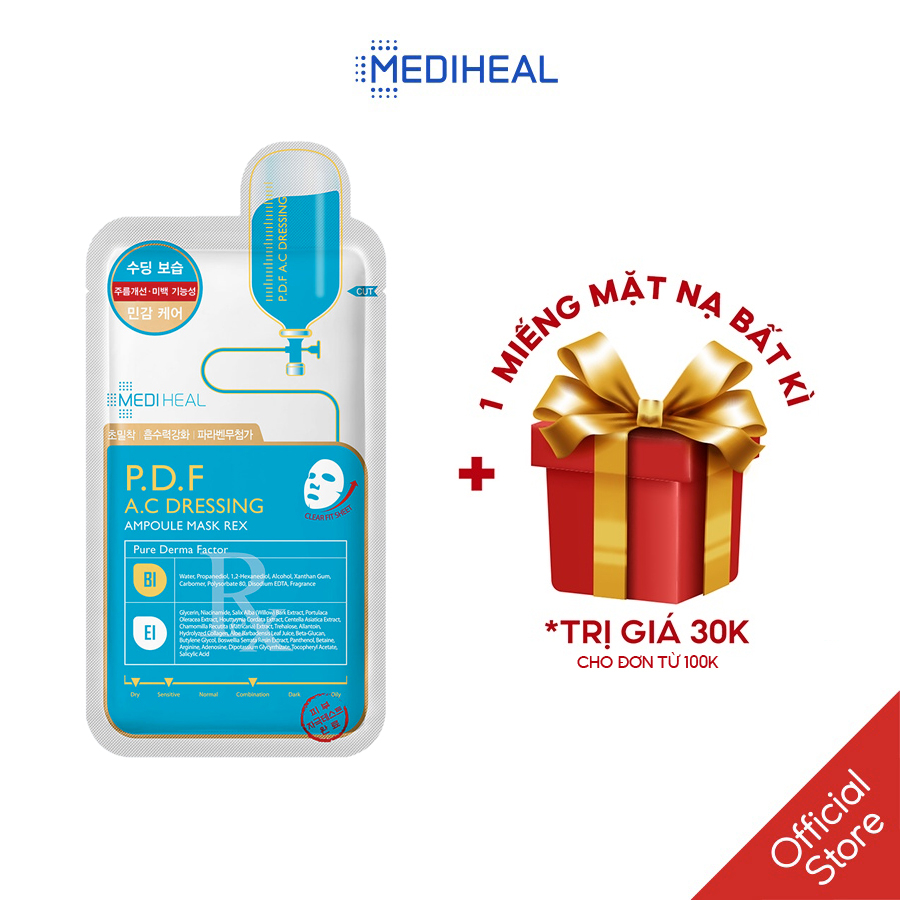 Mặt Nạ Làm Dịu Dành Cho Da Mụn MEDIHEAL P.D.F AC-Dressing Ampoule Mask REX 25ml