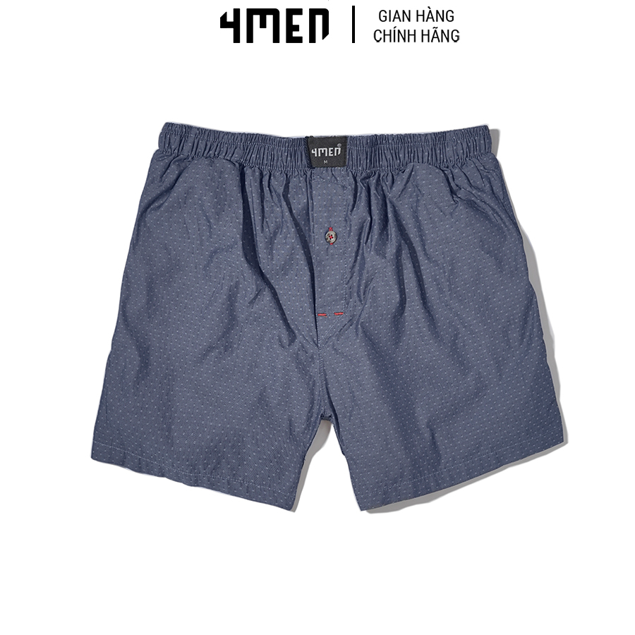 Quần đùi nam mặc nhà 4MEN dáng quần short ngắn họa tiết đẹp, vải cotton thoáng mát, mềm mịn, form rộng thoải mái