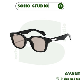 Kính mát nam nữ Soho Studio gọng vuông AVANT thiết kế bo tròn cá tính đính kèm chi tiết kim loại ghi băng gọng kính lạ