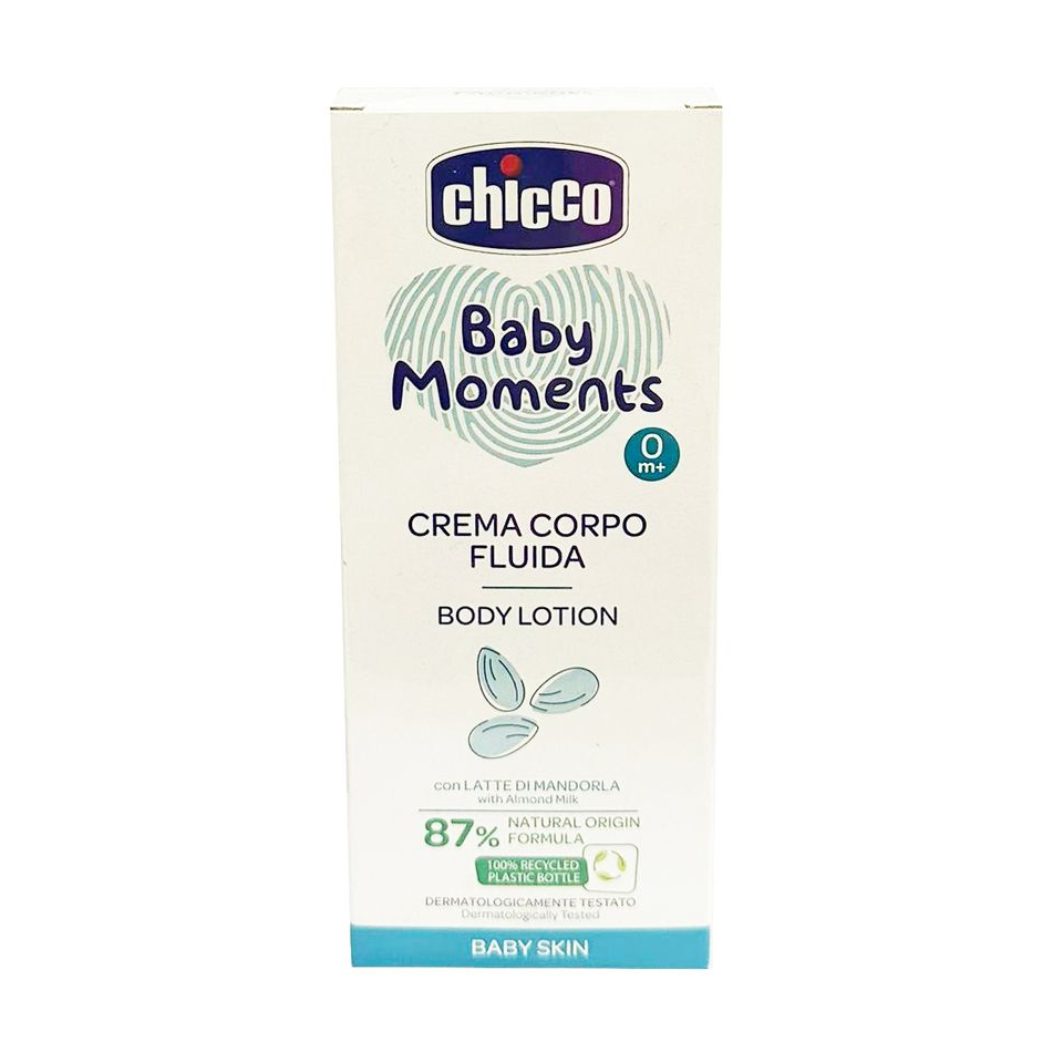 Sữa dưỡng thể chiết xuất Hạnh nhân Chicco Crema Corpo Fluida Body Lotion dành cho bé từ sơ sinh 200ml