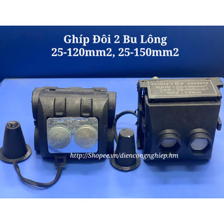 Ghíp nối cáp 2 bu lông, ghíp kẹp cáp đôi mn dùng cho cáp 25-120mm2 và 25-150mm2