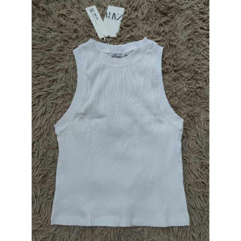 ZARA AUTHENTIC  Áo thun ba lỗ Zara màu trắng size M