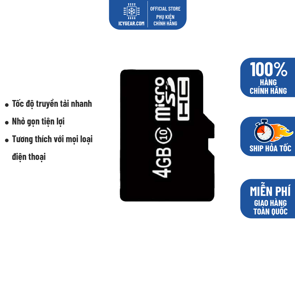 Thẻ Nhớ Micro SD 4GB/ 8GB/ 16GB/ 32GB/ 64GB Lưu Trữ Dữ Liệu Tốc Độ Cao