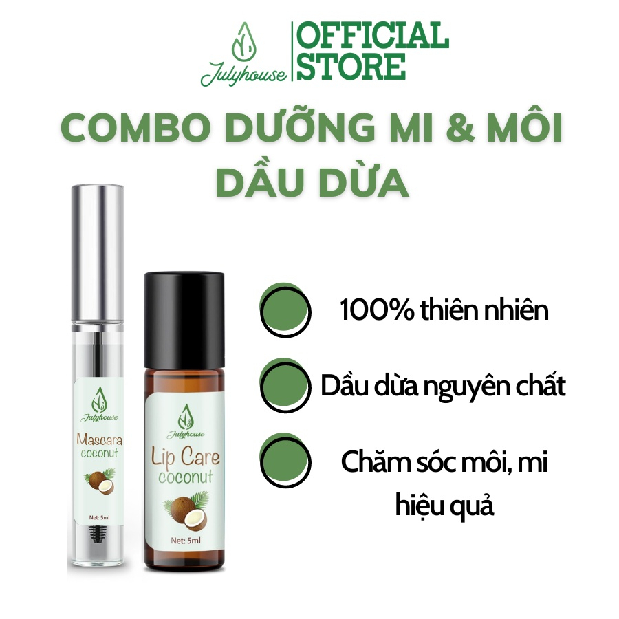 Mascara dưỡng mi giữ ẩm, dài mi từ dầu dừa nguyên chất 5ml JULYHOUSE