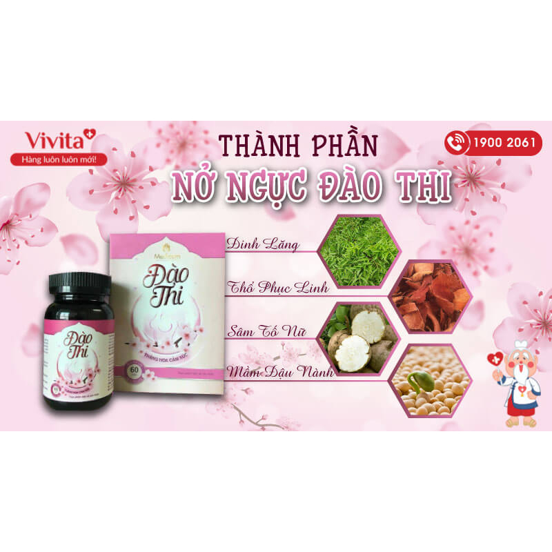 💯  Viên uống nở ngực Đào Thi hộp 40 viên