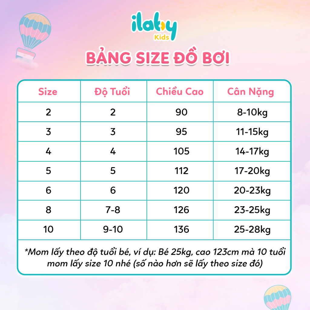 Bộ bơi liền bé gái ILABY tay dài in hình unicorn chất liệu thun lạnh co dãn cho bé 8-28kg [70IG1615C3FT]