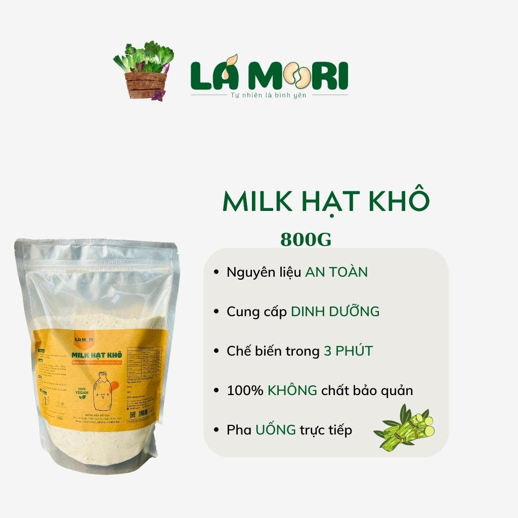 TÚI 800G sữa hạt uống liền cho bé trên 1 tuổi cung cấp dinh dưỡng và dưỡng chất siêu mịn thơm ngon - Lá Mori