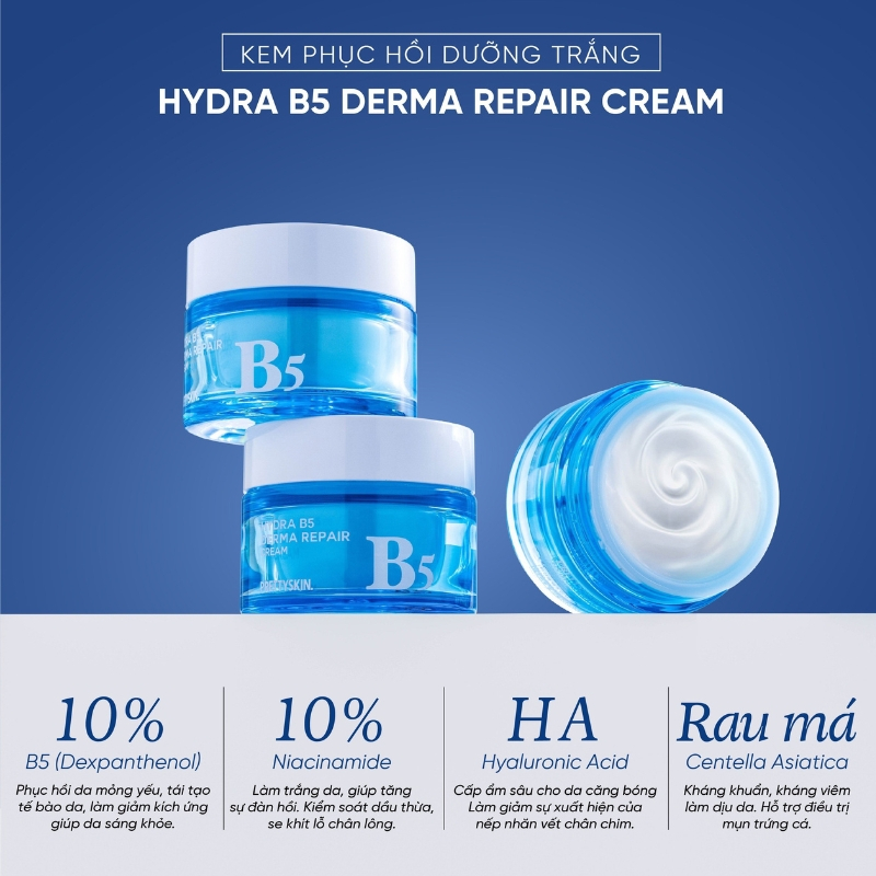Kem dưỡng phục hồi Pretty Skin Hydra B5 Derma Repair Cream 52ml