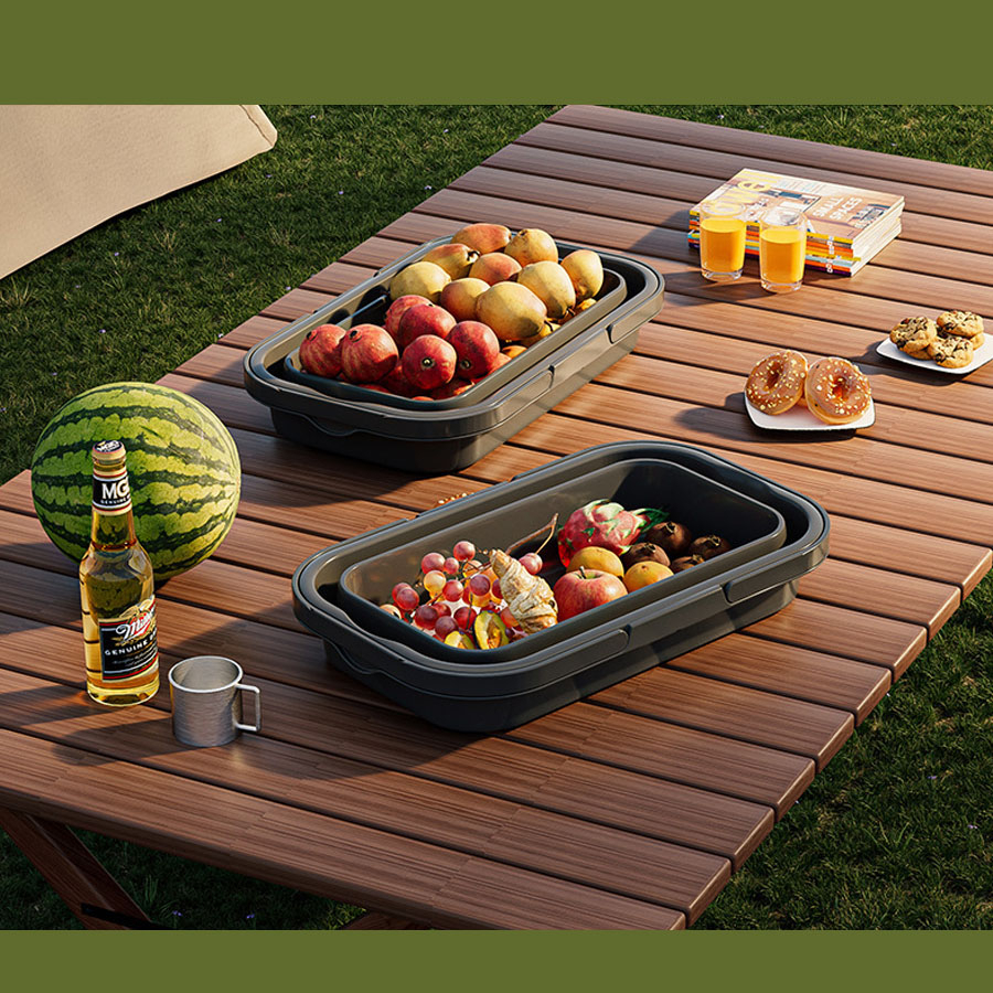 Hộp đựng đồ kiếm bàn ăn gập gọn - Khay đựng đồ hoa - Thớt thái khi đi du lịch - Giỏ đựng đồ dã ngoại có tay cầm đa năng | BigBuy360 - bigbuy360.vn