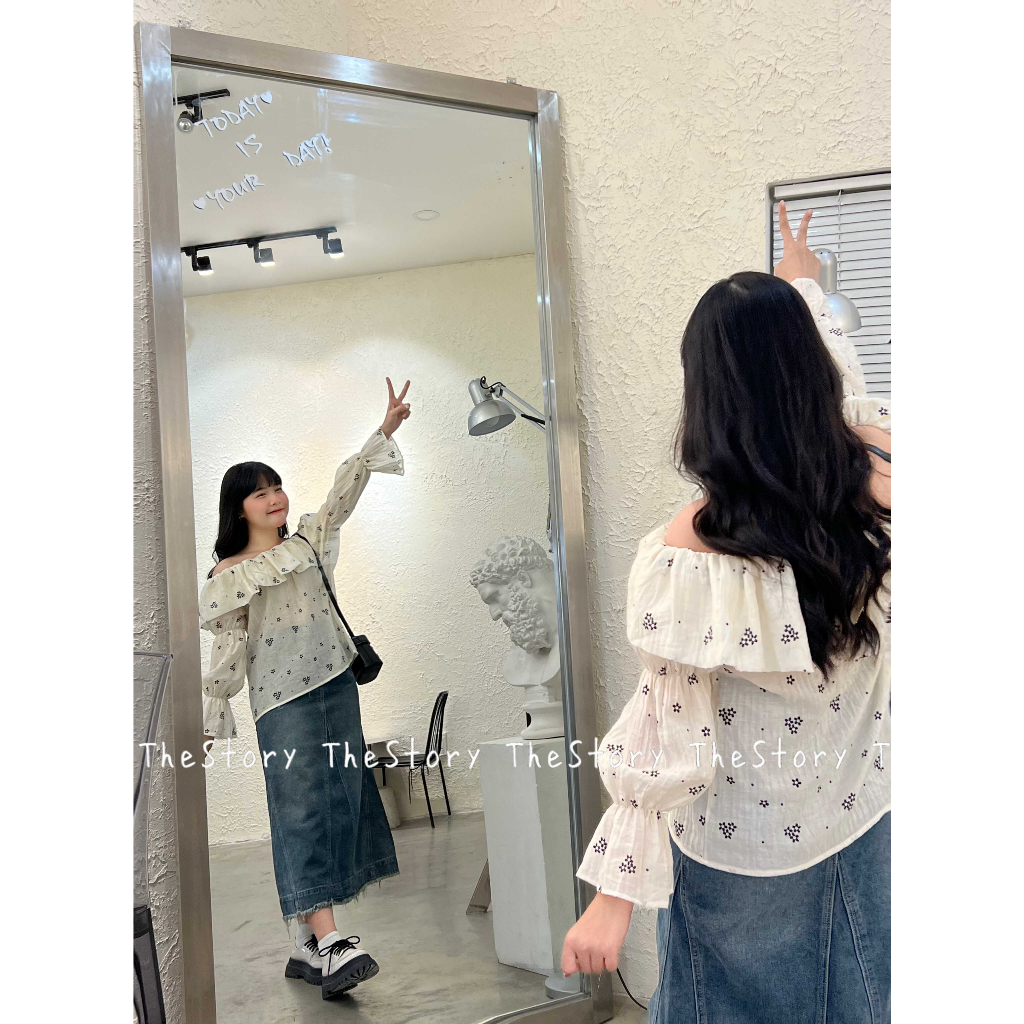 Chân váy dáng dài hơi xoè tua rua gấu  CV384