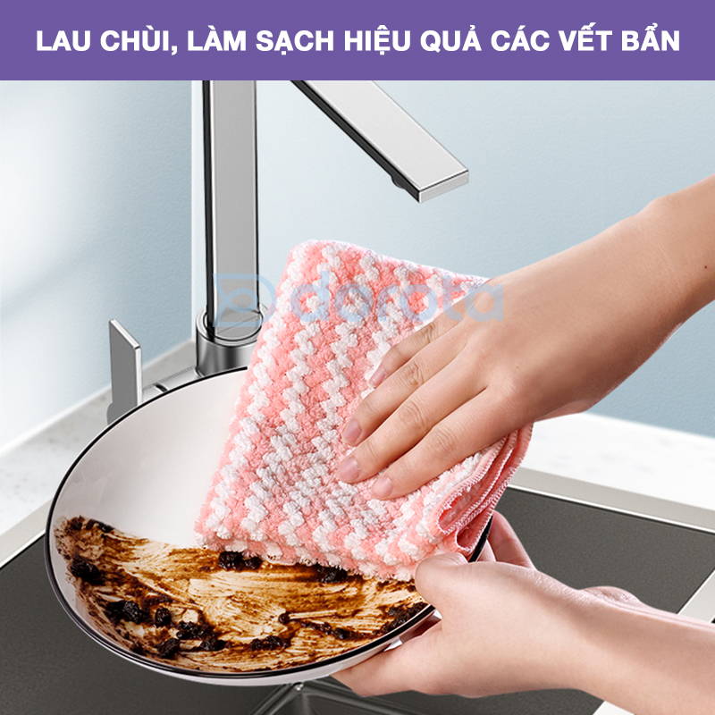 Khăn lau bếp đa năng siêu thấm DOROTA giẻ lau bàn, kính, xe ô tô combo 3 cái XSMB-001