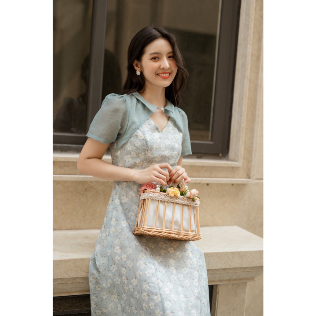 TIELA Đầm váy hoa kín cổ-Karen Dress