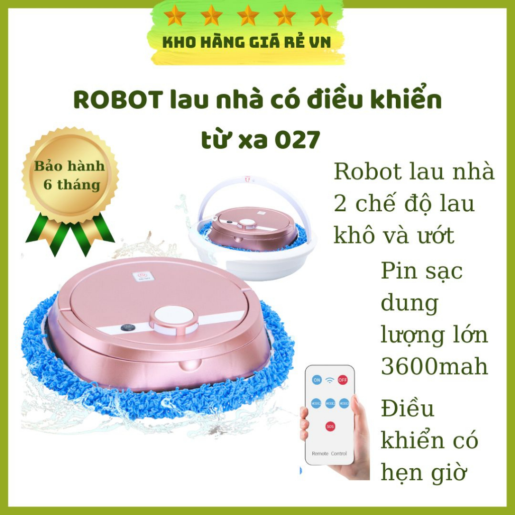 Robot lau nhà máy lau nhà thông minh với hai chế độ lau khô và ướt kèm chậu giặt tự động gia dụng nội địa Trung