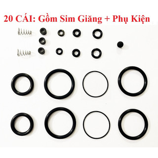 Bộ gioăng sim sửa bơm tay cao áp, phụ kiện sửa bơm đầy đủ 20 món thay được 2 lần