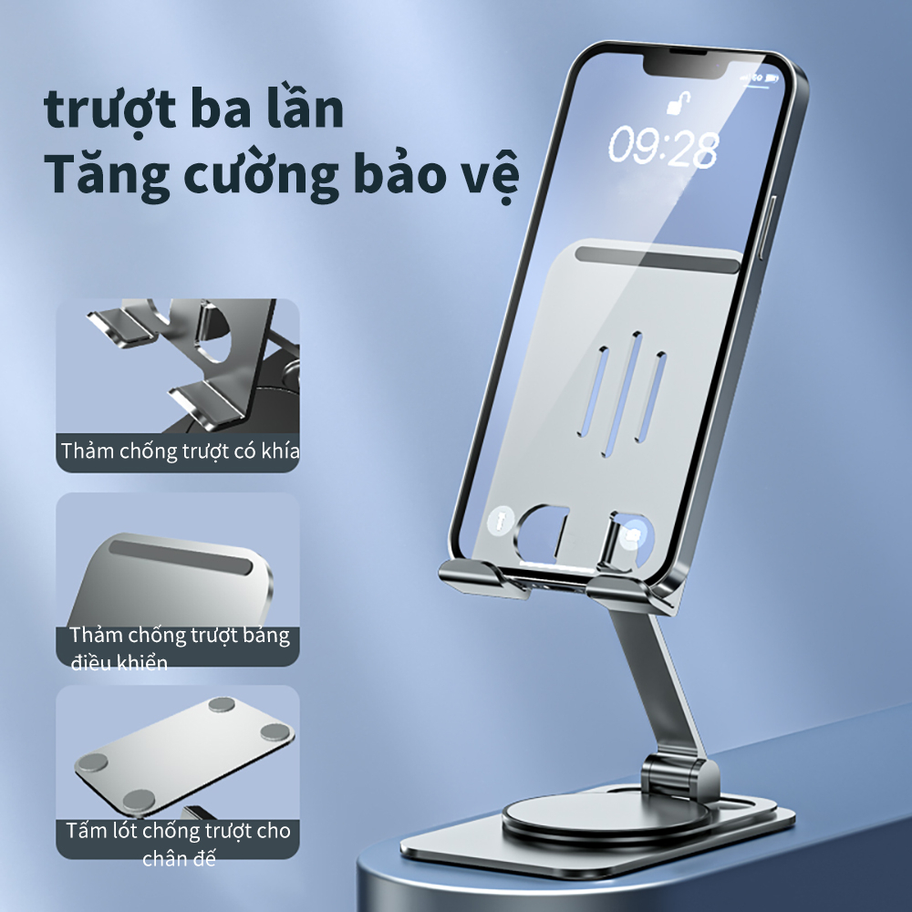 Giá đỡ điện thoại máy tính bảng GOOJODOQ chống trượt kim loại siêu mỏng thích hợp cho iPad 10.2 Soporte Xiaomi Samsung