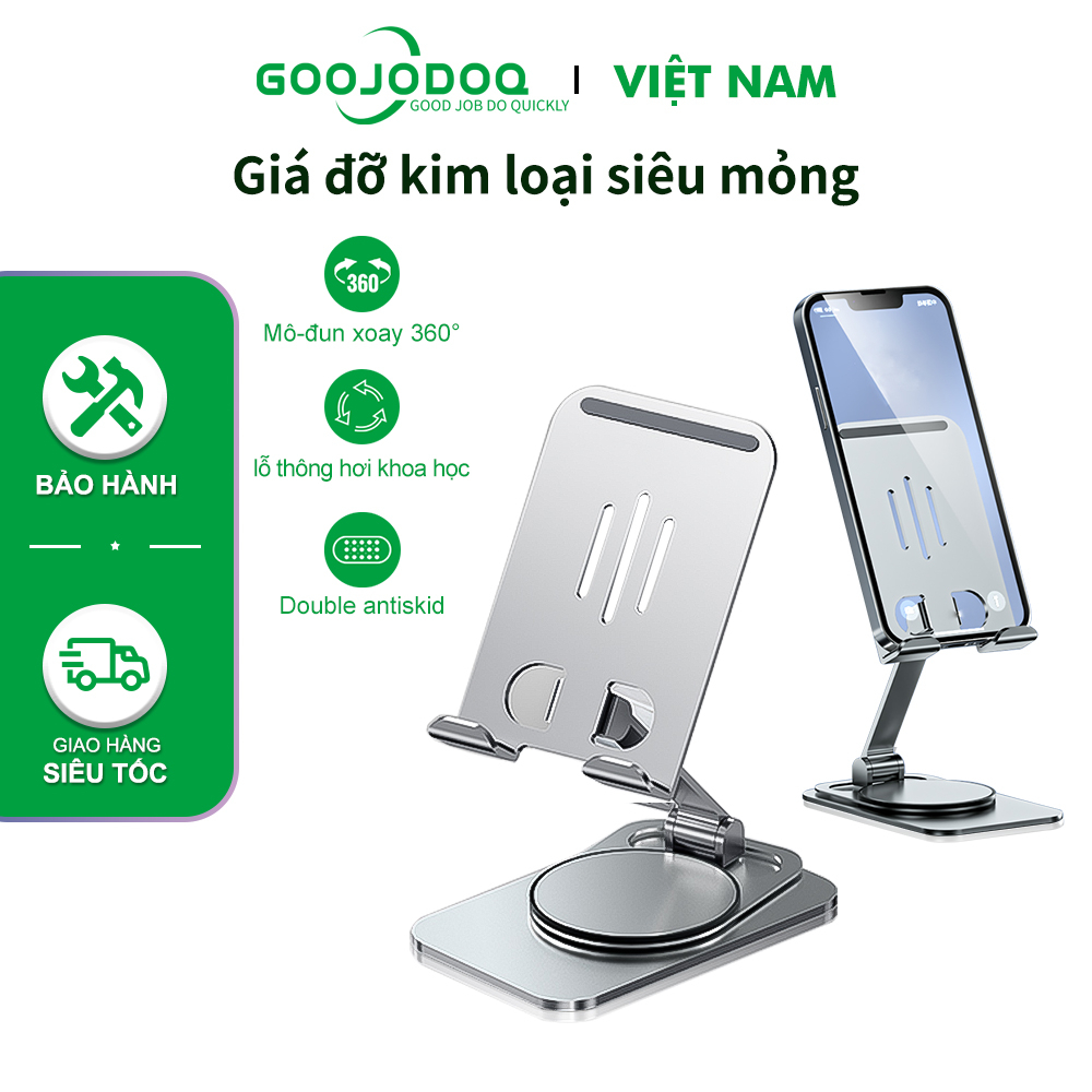 Giá đỡ điện thoại máy tính bảng GOOJODOQ chống trượt kim loại siêu mỏng thích hợp cho iPad 10.2 Soporte Xiaomi Samsung