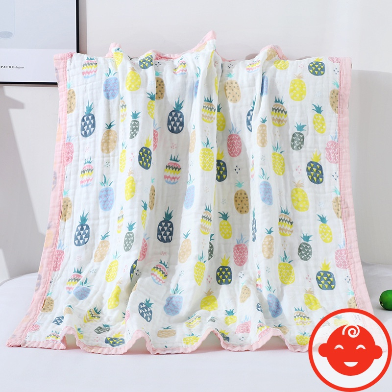 Khăn xô 6 lớp sợi tre bo viền, khăn tắm mềm mại cho bé sơ sinh size lớn 105 x 105 cm
