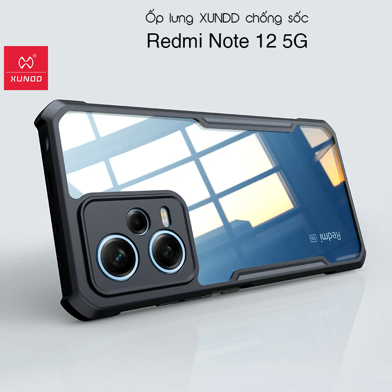 [Hỏa Tốc HCM] Ốp lưng XUNDD Redmi Note 12 5G chính hãng tại Việt Nam - Chống shock, Mặt lưng trong, Viền TPU