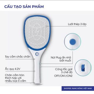 Vợt bắt muỗi điện tử Rạng Đông VBM RD.01
