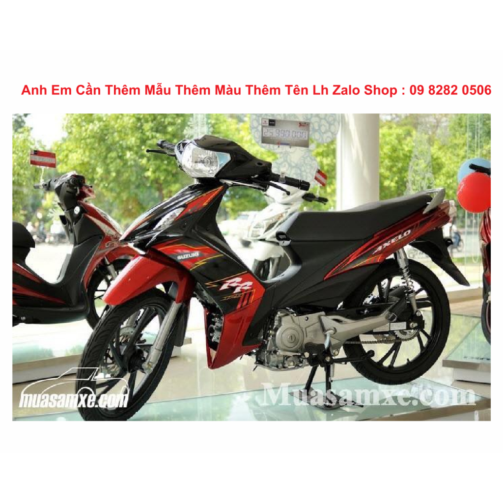 TEM AXELO ZIN ĐỎ ĐEN KÈM LOGO