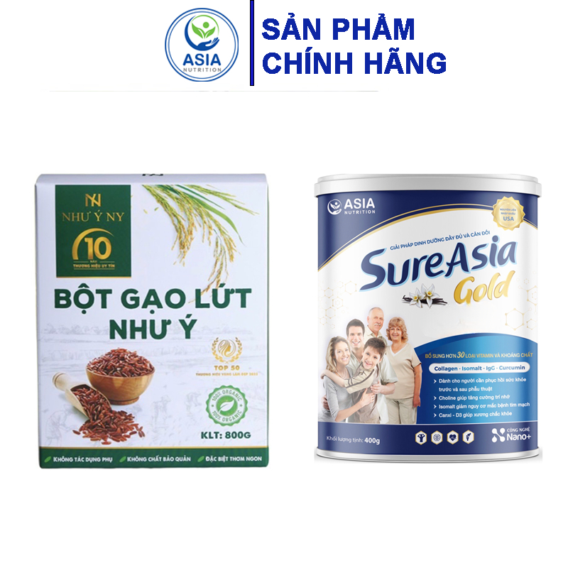 Combo sữa bột Sure Asia Gold 400g và gạo lứt như ý 800g g tác dụng gi ảm cân, lợi sữa giúp cơ thể nhẹ nhàng