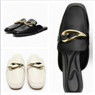 Giày sục zara xuất dư tuồn nữ màu đen trắng