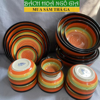 Bộ 14 món hoặc 17 món gốm sứ tô chén dĩa Cầu Vồng