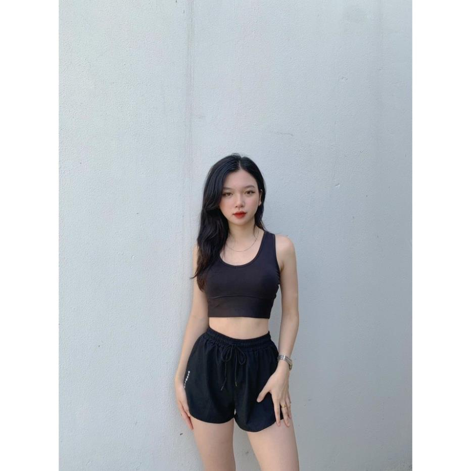 Bộ bra tập gym yoga earobic kết hợp quần đùi 2 lớp cho nữ - Đồ tập gym yoga erobic chạy bộ nữ