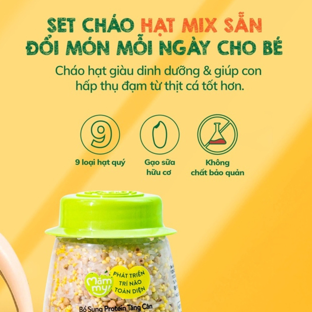 Hạt mix sẵn Mămmy cho bé ăn dặm kết hợp bởi hạt óc chó, hạt kê, hạt chia và các loại hạt quý, hũ 120g - 145g