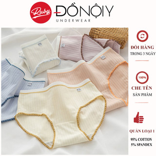 Quần lót nữ cotton y tế cao cấp lớp lót tăm tre kháng khuẩn chống viêm nhiễm, quần chip bé gái họa tiết cute Q101