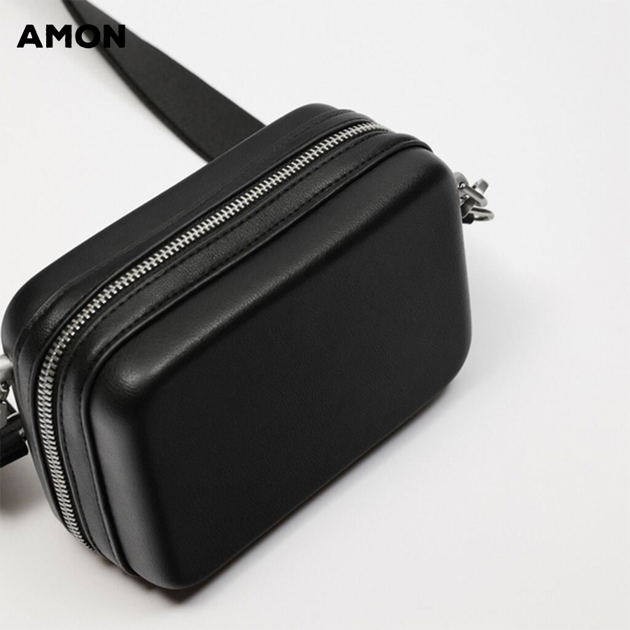 Túi đeo chéo nam Messenger Cuban Mini hình hộp - Túi nam chất da Pu cứng -  AMON
