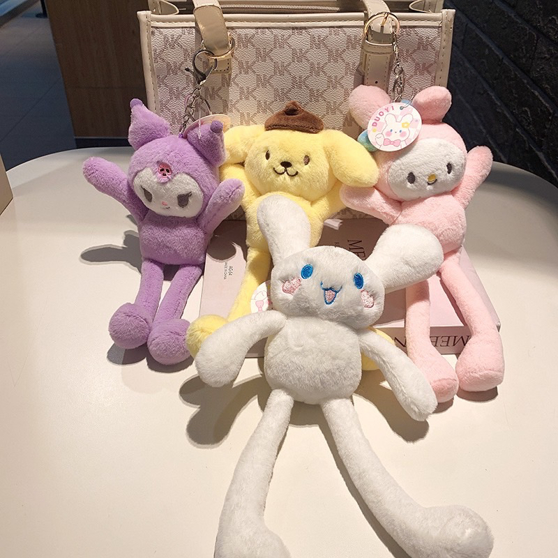 Móc khoá phụ kiện kéo chân tai gấu bông cute giá rẻ treo balo cài túi