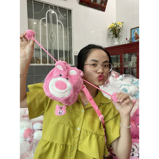TÚI ĐEO CHÉO GẤU DÂU HỒNG