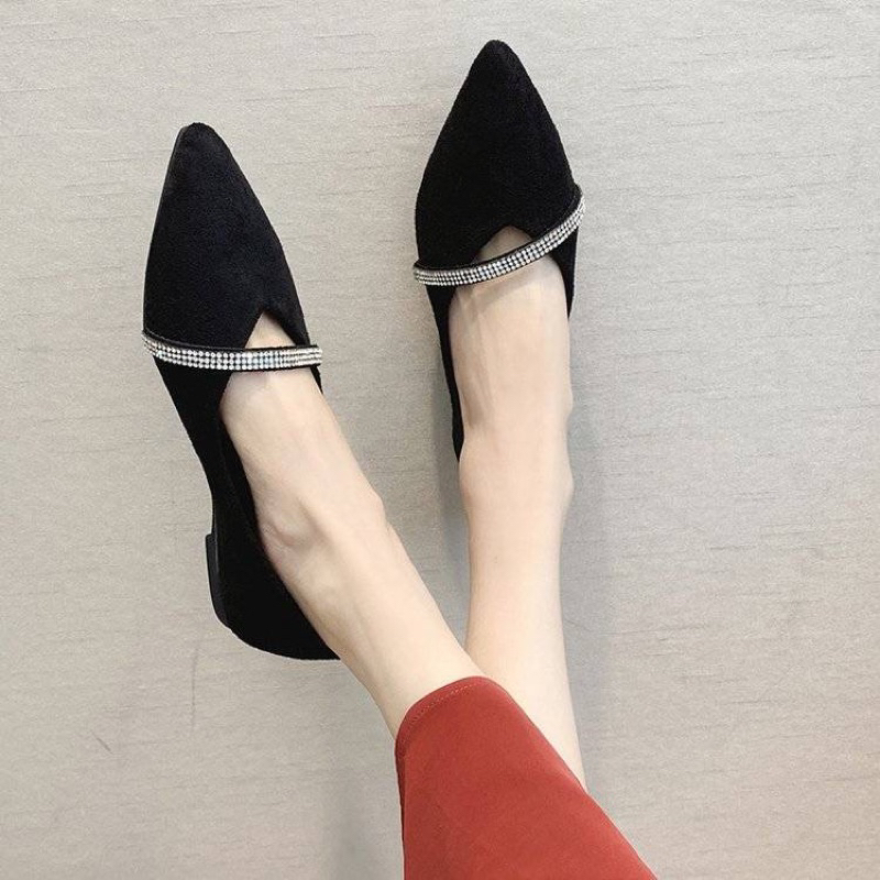 GIÀY BỆT NỮ PHỐI DÂY ĐÁ NGANG SIÊU SANG TÔN DA ÊM MỀM DÁNG ĐẸP