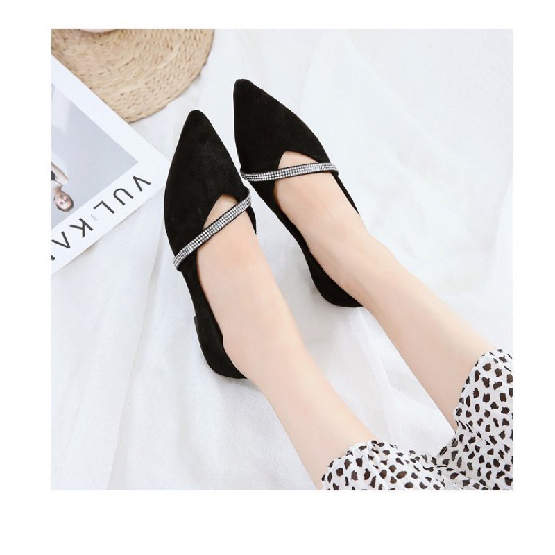 GIÀY BỆT NỮ PHỐI DÂY ĐÁ NGANG SIÊU SANG TÔN DA ÊM MỀM DÁNG ĐẸP