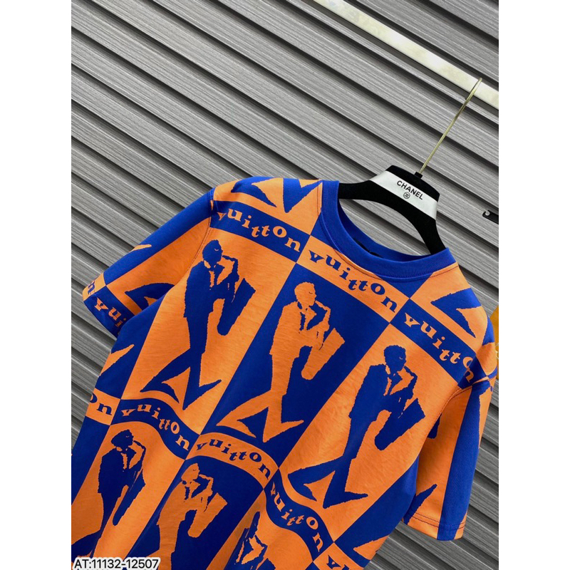 ÁO thun nam LV cổ tròn họa tiết tay ngắn phong cách trẻ trung chuẩn from