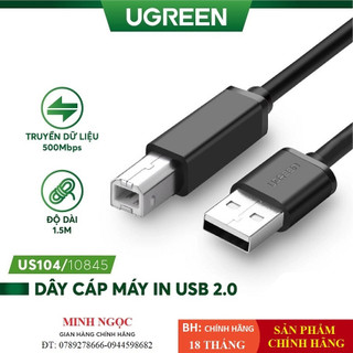 Dây cáp máy in usb 2.0 mạ vàng dài 1,5-5m ugreen us104 - hàng chính hãng