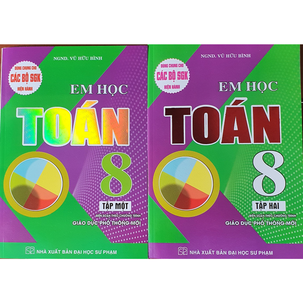 Sách - Combo Em Học Toán Lớp 8 - Dùng chung cho các bộ sách giáo khoa mới hiện hành (bộ 2 cuốn)