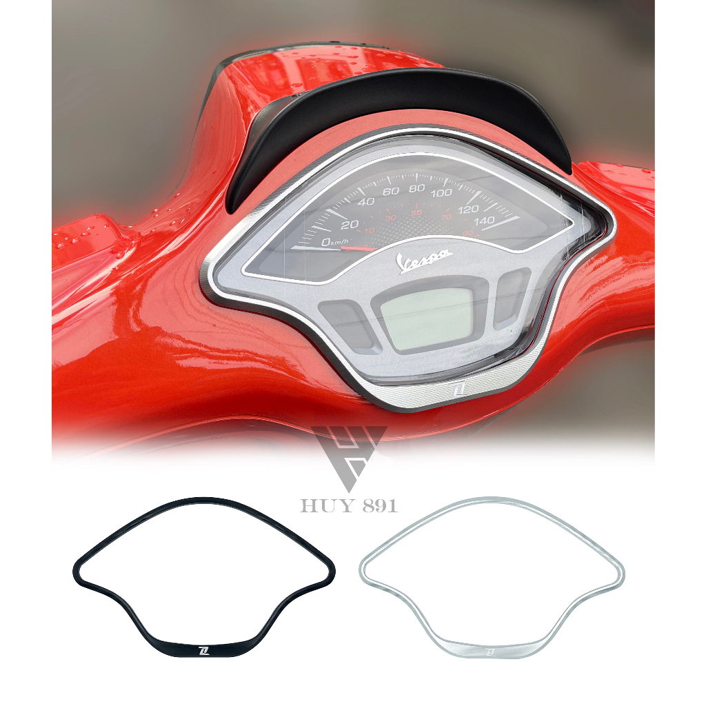Viền đồng hồ Zelioni logo khắc âm cho xe Vespa Sprint, Primavera